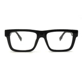 MiGAFAS QSZ5612 black rectangular acetate prescription glasses, front view