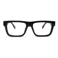 MiGAFAS QSZ5612 black rectangular acetate prescription glasses, front view