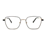 MiGAFAS XK4715 Black metal geometric butterfly eyeglasses front view