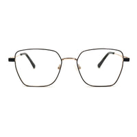 MiGAFAS XK4715 Black metal geometric butterfly eyeglasses front view