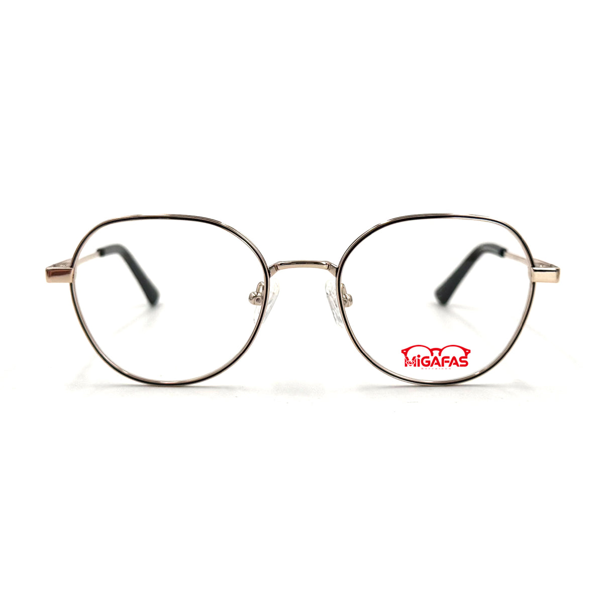 MiGAFAS XK4718 Black TR90 crown panto eyeglasses front view