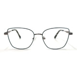 MiGAFAS XK4719 Blue metal butterfly cat-eye eyeglasses front view