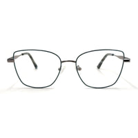 MiGAFAS XK4719 Blue metal butterfly cat-eye eyeglasses front view