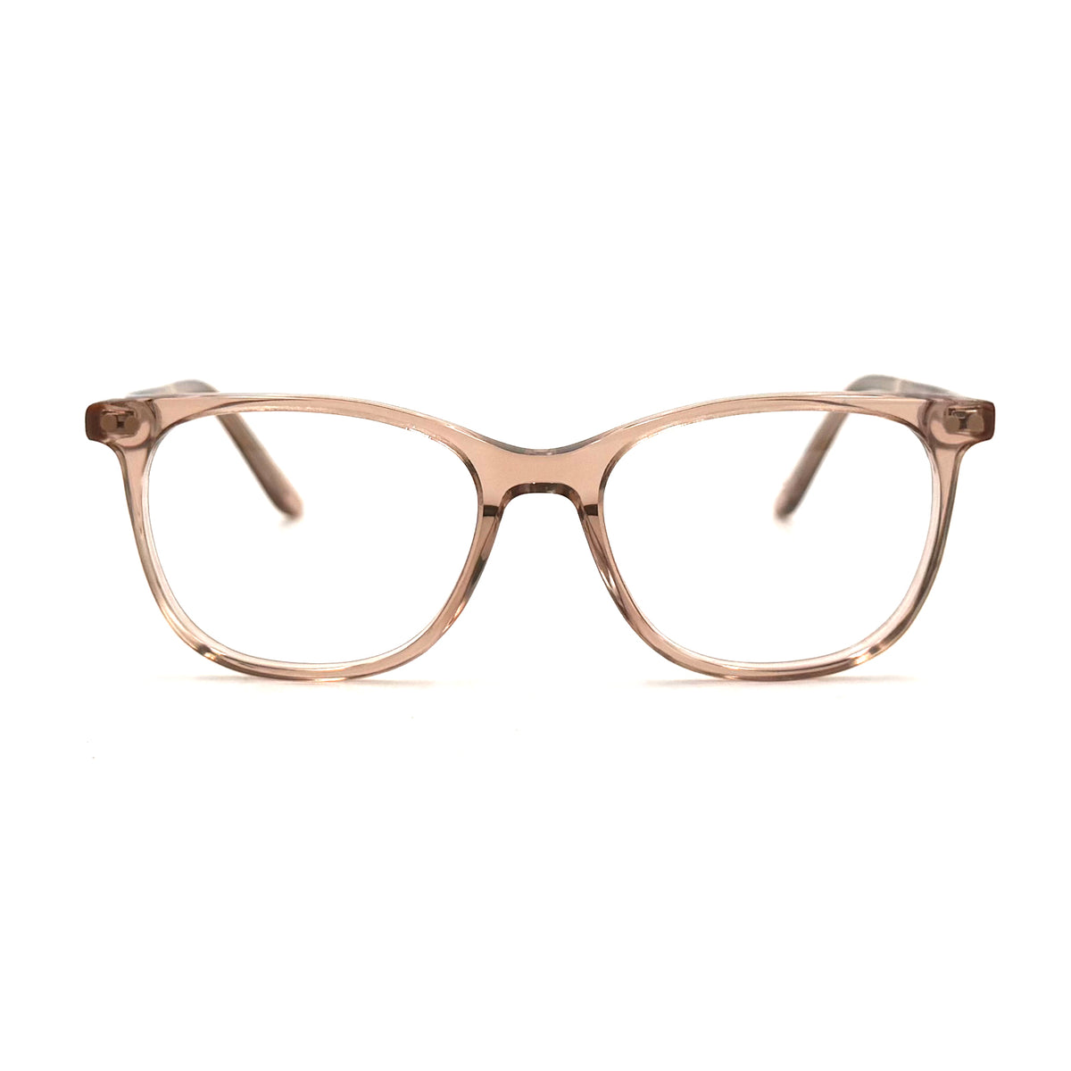 MiGAFAS C0001 brown cat-eye acetate prescription eyeglasses, front view