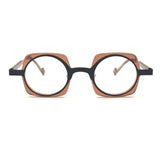 MiGAFAS 87970 round acetate prescription eyeglasses, front view