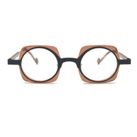 MiGAFAS 87970 round acetate prescription eyeglasses, front view