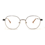 MiGAFAS XK4766 Gray Metal geometric round eyeglasses front view