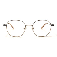 MiGAFAS XK4766 Gray Metal geometric round eyeglasses front view