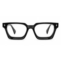 MiGAFAS E4413 Black acetate square eyeglasses front view