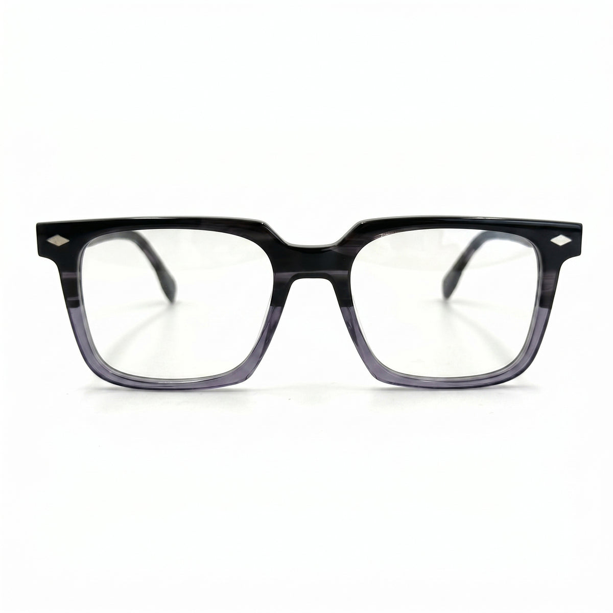 MiGAFAS F0131 Gray square acetate prescription eyeglasses, front view