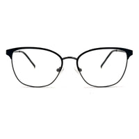 MiGAFAS K4136 black stainless steel prescription eyeglasses, front view