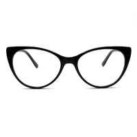 MiGAFAS EG3342 Black cat-eye acetate prescription eyeglasses, front view