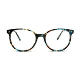 MiGAFAS FR6916 Blue Havana Wellington acetate prescription eyeglasses, front view