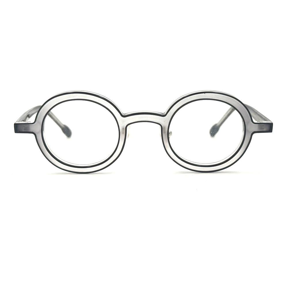 MiGAFAS 87903 round acetate prescription eyeglasses, front view