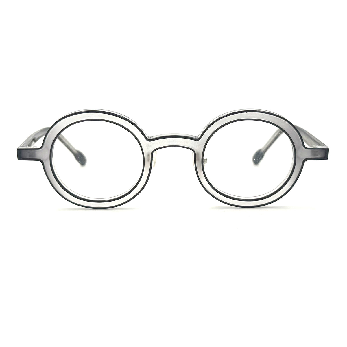 MiGAFAS 87903 round acetate prescription eyeglasses, front view