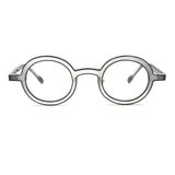 MiGAFAS 87903 round acetate prescription eyeglasses, front view