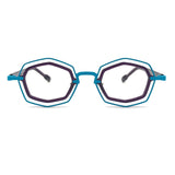 MiGAFAS 87962 polygonal acetate prescription eyeglasses, front view