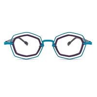 MiGAFAS 87962 polygonal acetate prescription eyeglasses, front view