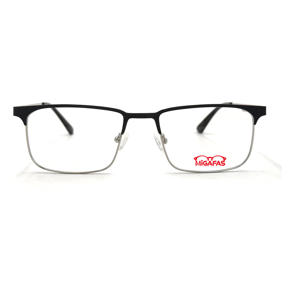 MiGAFAS XK4763 Black TR90 browline eyeglasses front view