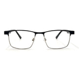 MiGAFAS XK4738 Black metal geometric browline eyeglasses front view