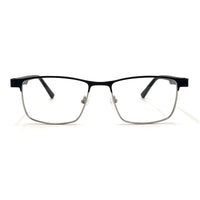 MiGAFAS XK4738 Black metal geometric browline eyeglasses front view