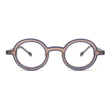 MiGAFAS 87903 round acetate prescription eyeglasses, front view