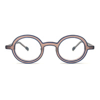 MiGAFAS 87903 round acetate prescription eyeglasses, front view