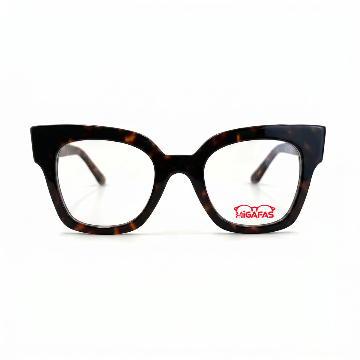 MiGAFAS FR6135 Havana butterfly acetate prescription eyeglasses, front view