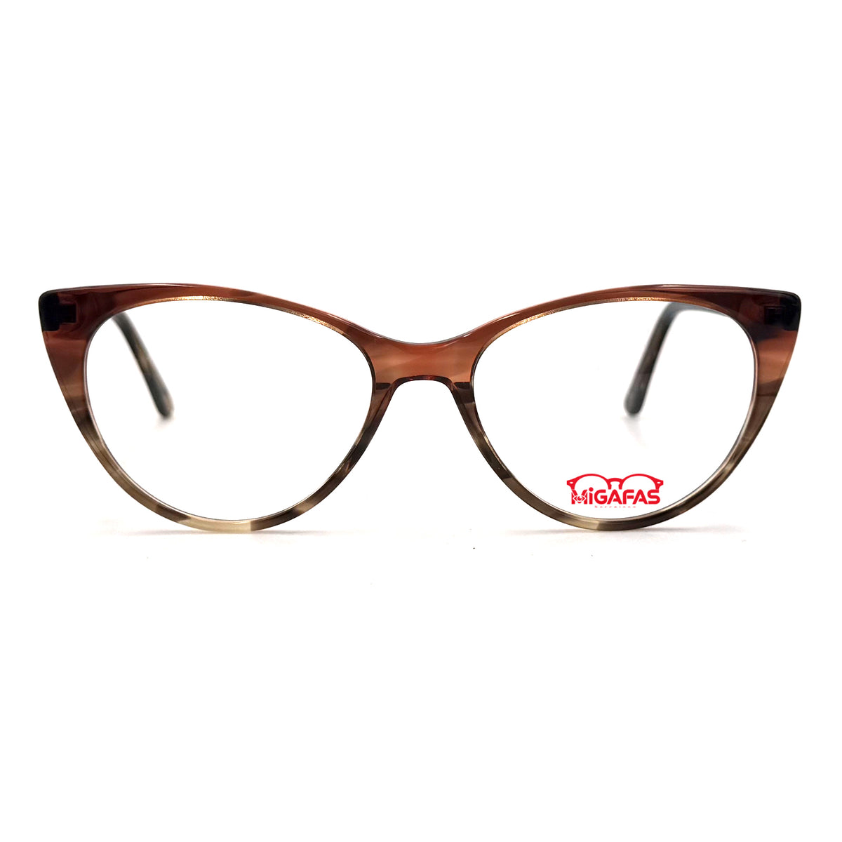 MiGAFAS EG3342 cat-eye acetate prescription eyeglasses, front view