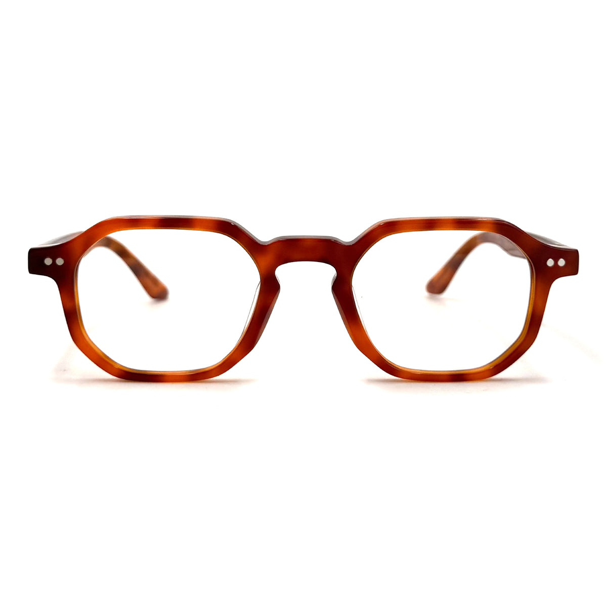 MiGAFAS F6879 Havana acetate Crown eyeglasses,front view
