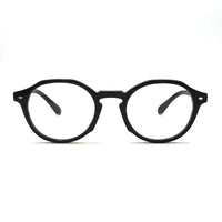 MiGAFAS CRM5150 black Boston acetate eyeglasses, front view