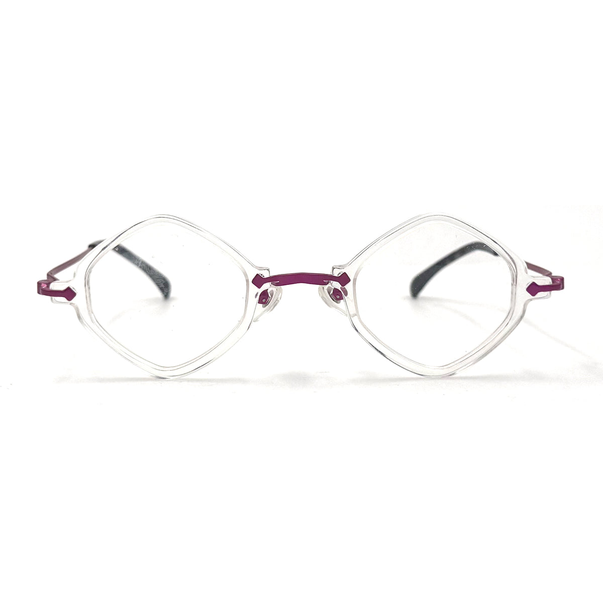 MiGAFAS 87956 polygonal acetate prescription eyeglasses, front view
