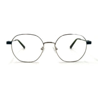 MiGAFAS XK4766 Blue Metal geometric round eyeglasses front view