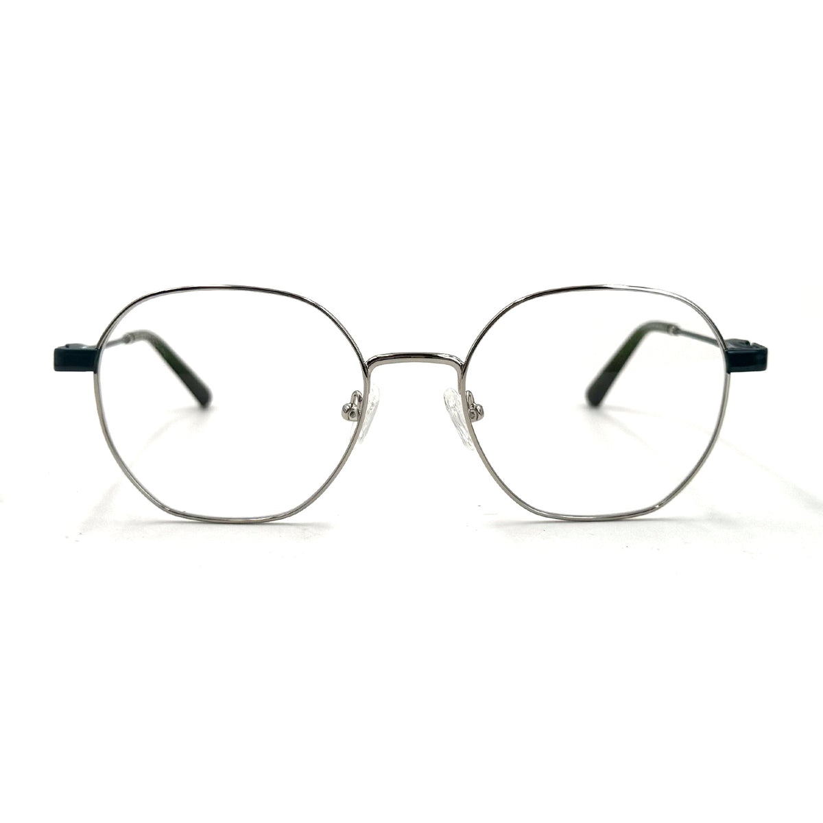 MiGAFAS XK4766 Blue Metal geometric round eyeglasses front view