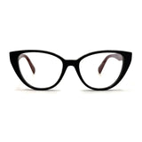 MiGAFAS F6815 Brown acetate cat-eye eyeglasses,front view