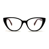 MiGAFAS F6815 Brown acetate cat-eye eyeglasses,front view