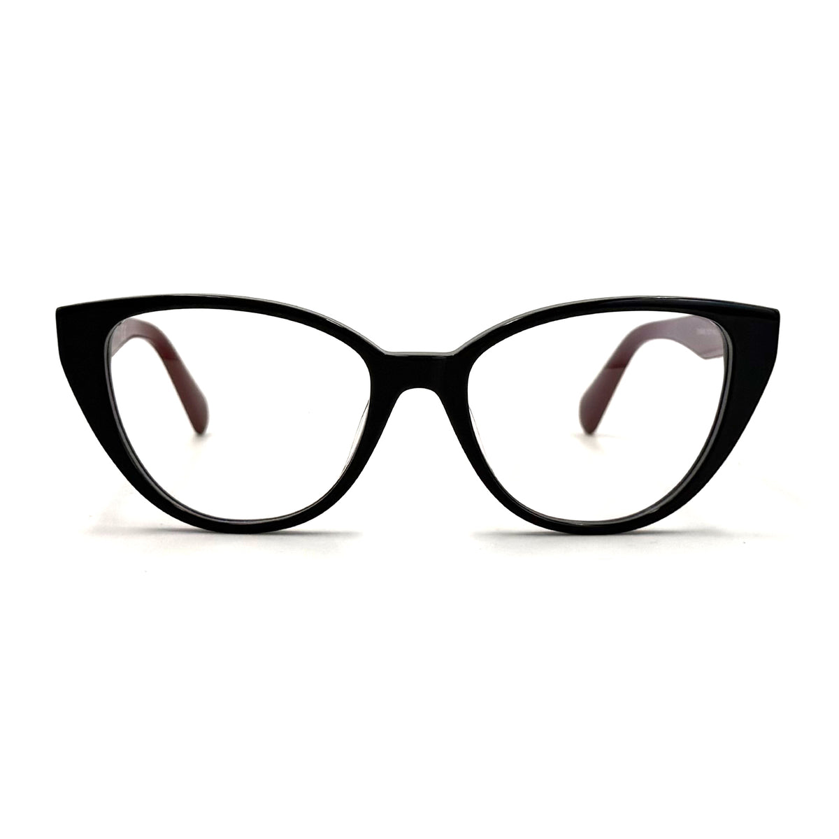 MiGAFAS F6815 Brown acetate cat-eye eyeglasses,front view