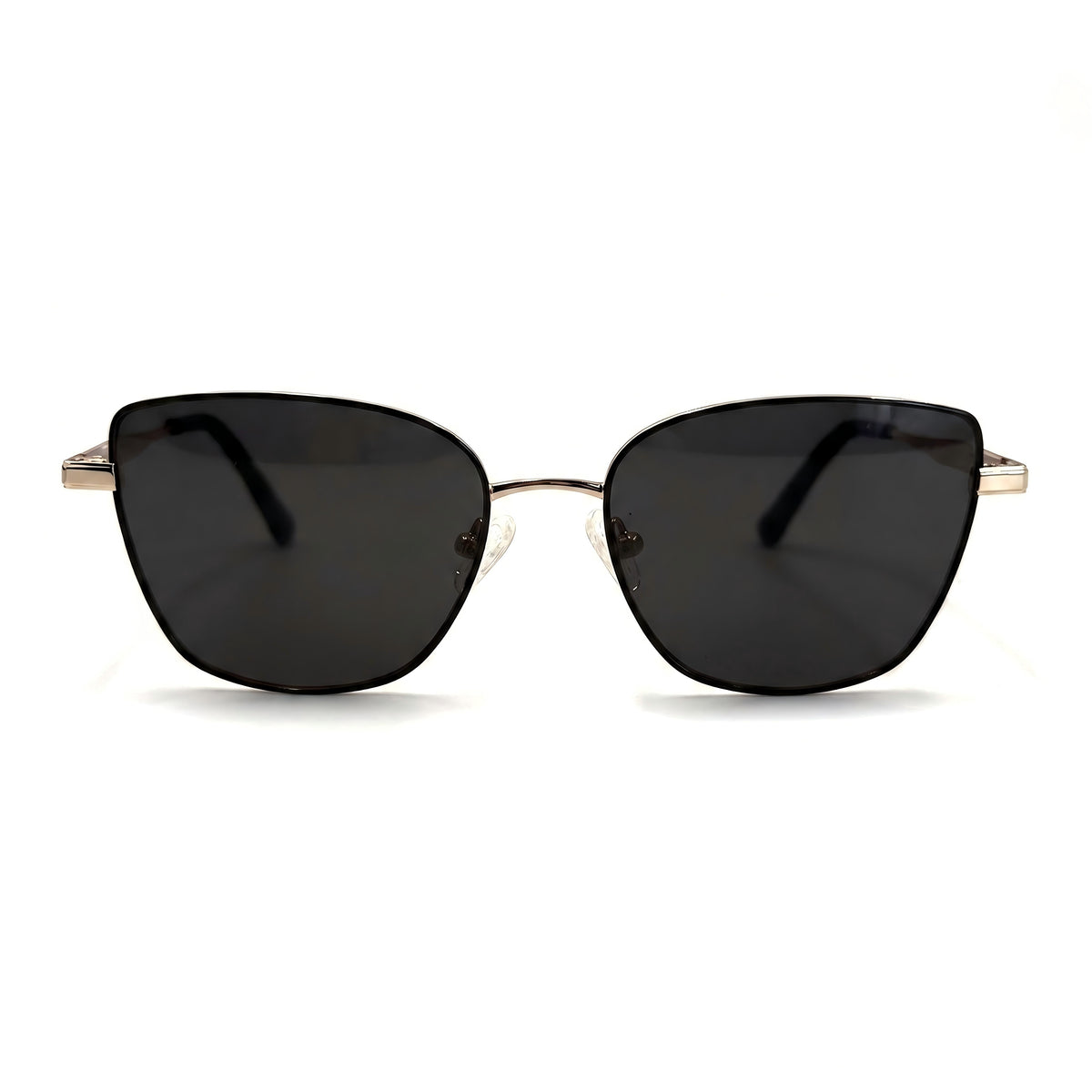 MiGAFAS XK4719S Black cat-eye metal sunglasses, front view