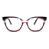 MiGAFAS EO3247 Red cat-eye acetate prescription eyeglasses, front view