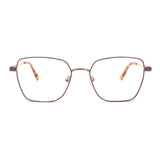 MiGAFAS XK4715 Rose Gold metal geometric butterfly eyeglasses front view