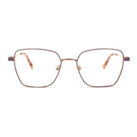 MiGAFAS XK4715 Rose Gold metal geometric butterfly eyeglasses front view