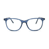 MiGAFAS C0001 Blue cat-eye acetate prescription eyeglasses, front view
