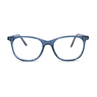 MiGAFAS C0001 Blue cat-eye acetate prescription eyeglasses, front view
