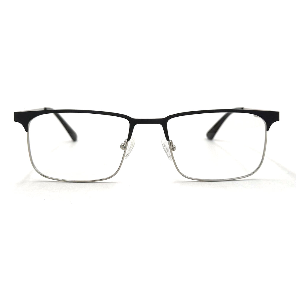 MiGAFAS XK4763 Black Metal browline eyeglasses front view