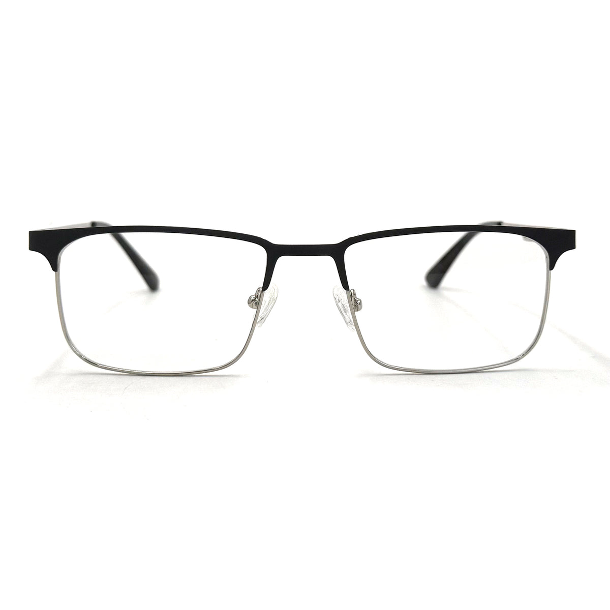 MiGAFAS XK4763 Black Metal browline eyeglasses front view