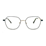 MiGAFAS XK4713 Green metal geometric butterfly eyeglasses front view