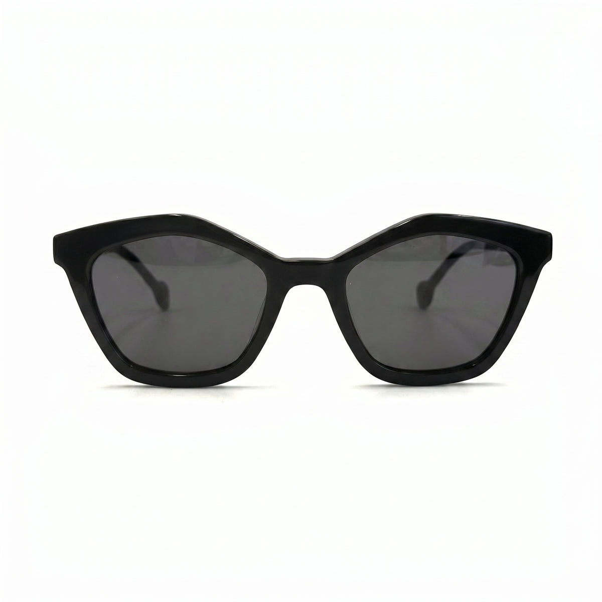 MiGAFAS CRM5152S Black cat-eye acetate sunglasses, front view