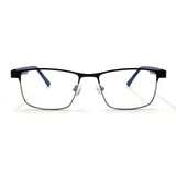 MiGAFAS XK4738 Navy metal geometric browline eyeglasses front view