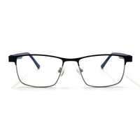 MiGAFAS XK4738 Navy metal geometric browline eyeglasses front view