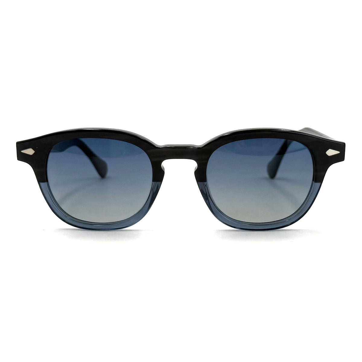 MiGAFAS F6042S Blue Boston acetate sunglasses, front view